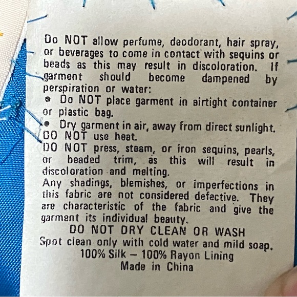 Vintage NWT Alyce Designs Blue Beaded Dress - Picture 16 of 16